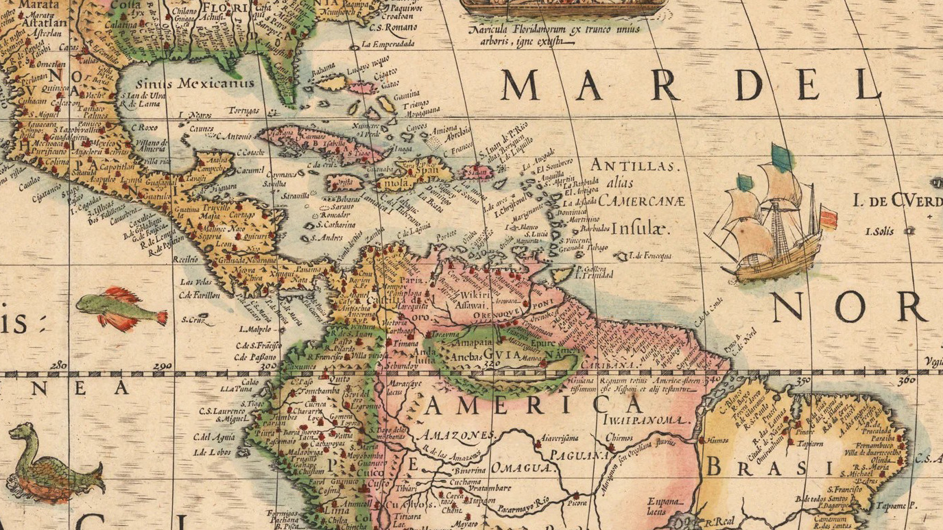 Carte de l'Amérique, Atlas Mercator/Hondius, 1606