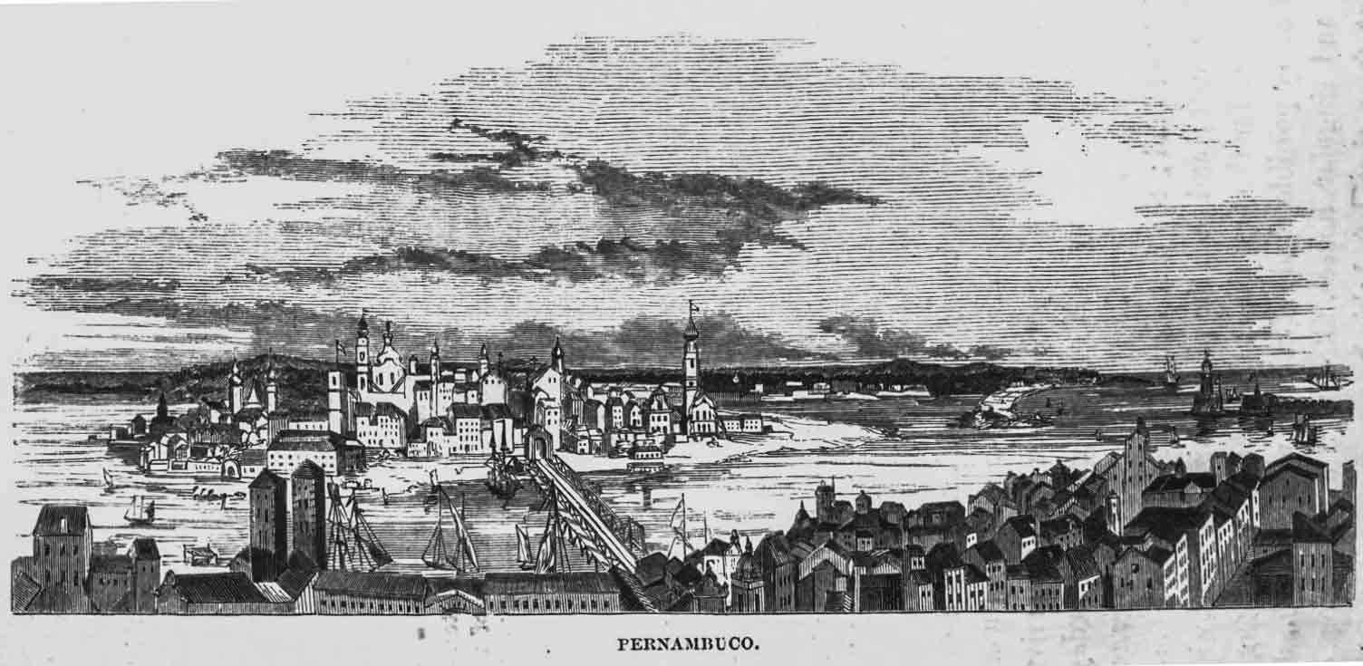 Vue du port de Pernambouc, gravure tirée de Hadfield 1854